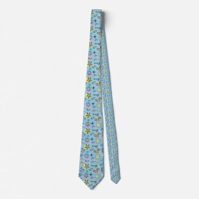 Cute beach pattern tie (Front)