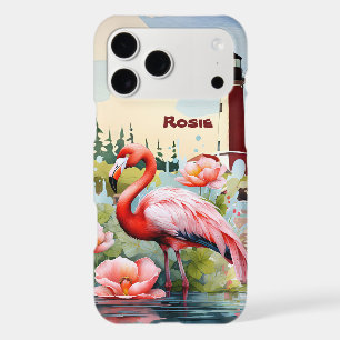 Cute beach pink flamingo add name 