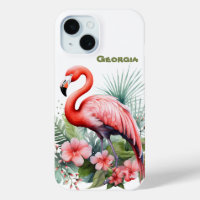 Cute beach pink flamingo add name