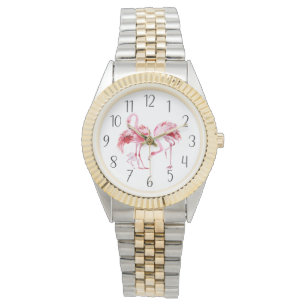 cute beach pink flamingos women watch