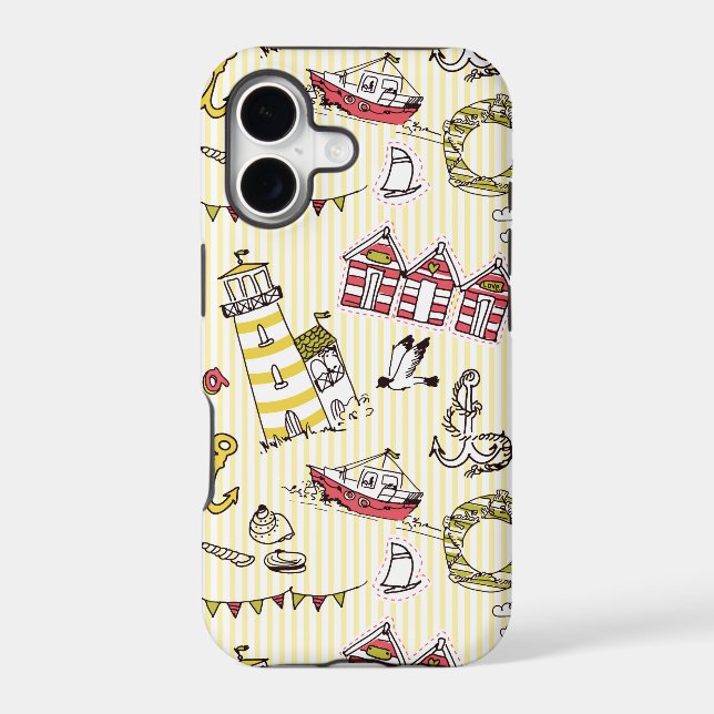 Cute Beach Scene Pattern (Back)
