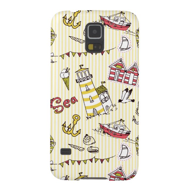 Cute Beach Scene Pattern Case-Mate Samsung Galaxy Case (Back)