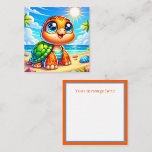Cute beach sea turtle add message  card
