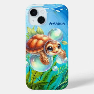 Cute beach sea turtle iPhone 15 case