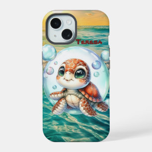 Cute beach sea turtle iPhone 15 case