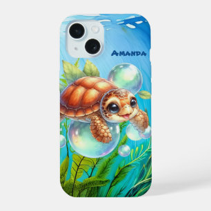 Cute beach sea turtle iPhone 15 case