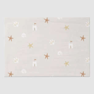 Cute Beach Seashell Sandcastle Starfish Tissue Paper