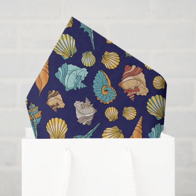 cute beach seashell tiled pattern  tissue paper (Gift Bag)