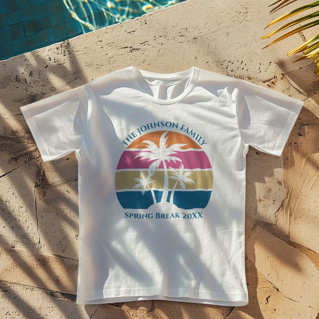Cute Beach Sunset Palm Trees Custom Family Tri-Blend Shirt (Creator Uploaded)