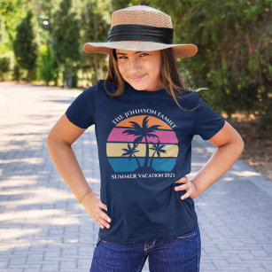Cute Beach Vacation Tropical Palm Tree Custom Kids T-Shirt