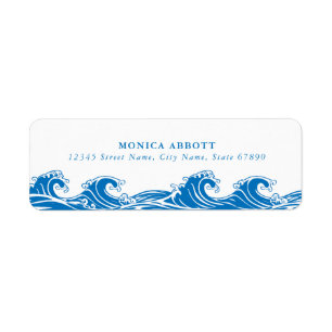 Cute Beach Waves Return Address Labels