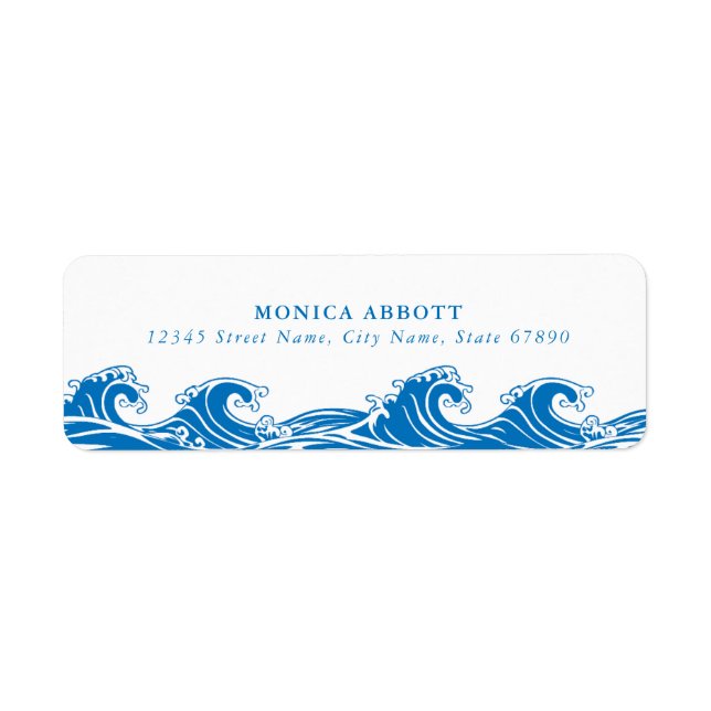 Cute Beach Waves Return Address Labels (Front)