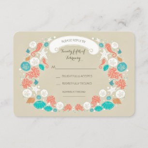 Cute Beach Wedding RSVP cards