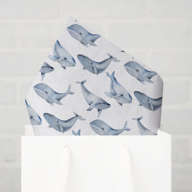 cute beach whales tiled party tissue paper (Gift Bag)