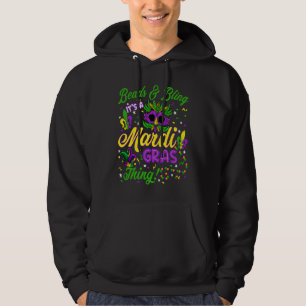 Cute Beads & Bling It's A Mardi Gras Thing Mask Be Hoodie