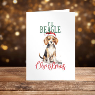 Cute Beagal Christmas Happy Holidays funny Holiday Card