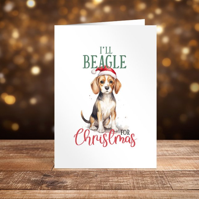 Cute Beagal Christmas Happy Holidays funny Holiday Card (Creator Uploaded)