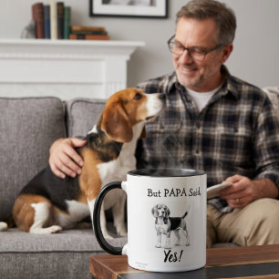 Cute Beagle Black/ White typography Personalise Mug