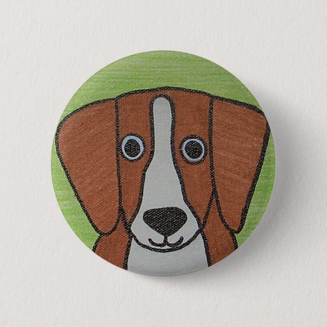 Cute Beagle Button Pin (Front)