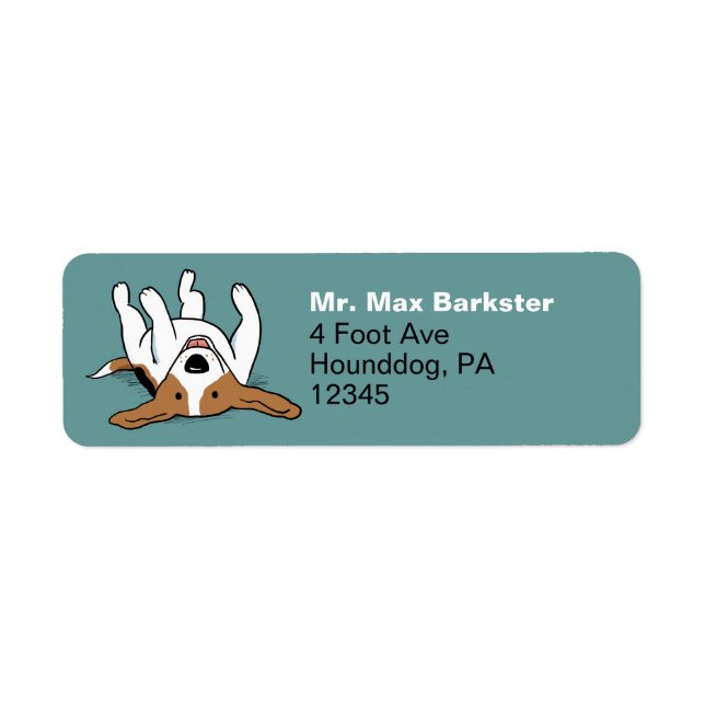 Cute Beagle Cartoon Dog Return Address Label (Front)