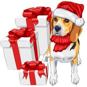 Cute Beagle Christmas Postcard