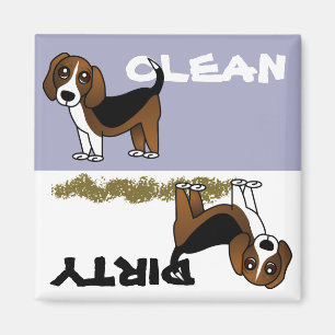 Cute Beagle Clean Dirty Dishwasher Magnet