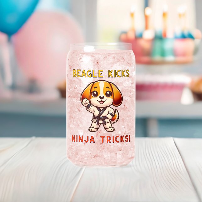Cute Beagle Cookie Cartoon Snack Lover Can Glass (Insitu (Baby Shower))