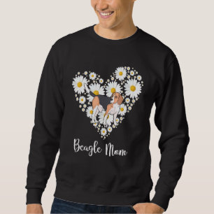 Cute Beagle Daisy Flower Heart Mothers Day Sweatshirt
