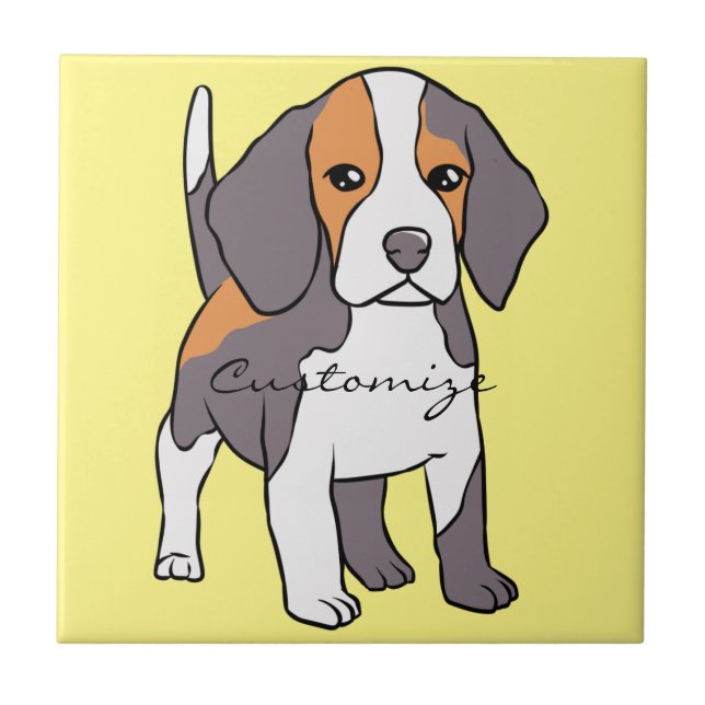 Cute Beagle Dog Breed Thunder_Cove Ceramic Tile (Front)