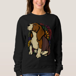 Cute Beagle Dog Floral Dog Mom Life Watercolor Wil Sweatshirt