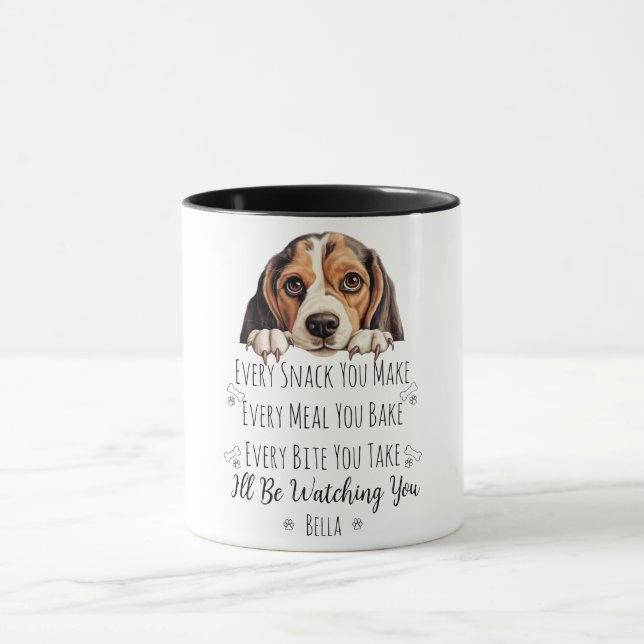 Cute Beagle Dog Funny Custom Mug (Center)