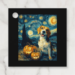 Cute beagle Dog Halloween Jack O Lantern Pumpkin F Favour Tags