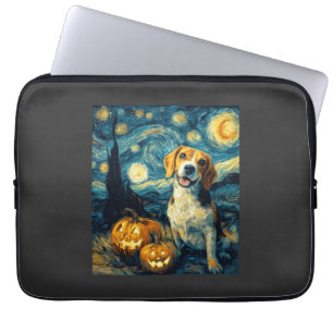 Cute beagle Dog Halloween Jack O Lantern Pumpkin F Laptop Sleeve