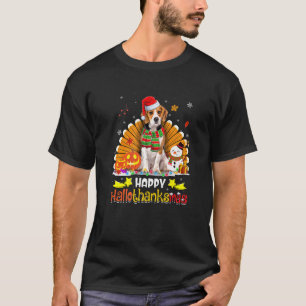 Cute Beagle Dog Happy Hallothanksmas Halloween Xma T-Shirt
