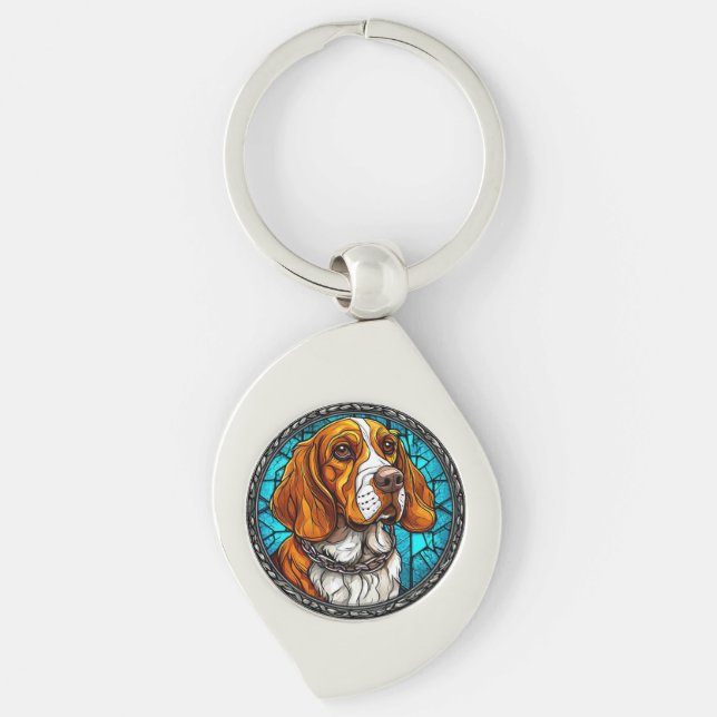 Cute Beagle dog Key Ring (Front)