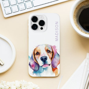 Cute Beagle Dog Lover Watercolor iPhone 14 Pro Max Case