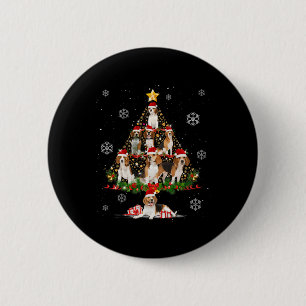 Cute Beagle Dog Lovers Christmas Tree Lights Xmas  6 Cm Round Badge