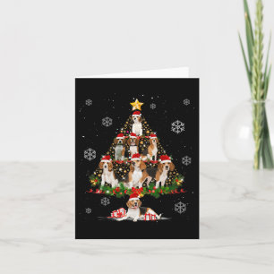 Cute Beagle Dog Lovers Christmas Tree Lights Xmas Card