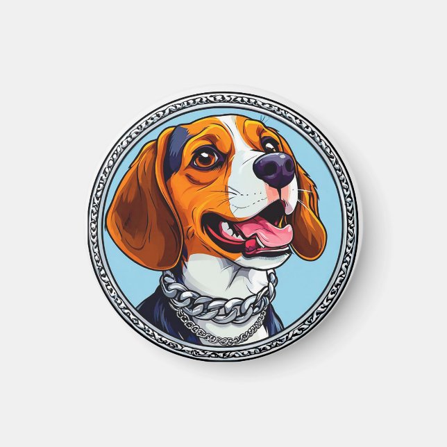 Cute beagle Dog Magnet (Front)