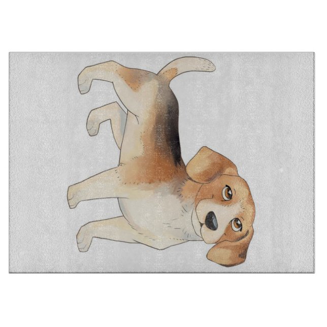 Cute Beagle Dog Paintings Cutting Board (Front)