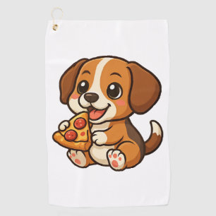 Cute beagle dog pizza pizza lovers cartoon golf towel