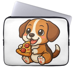 Cute beagle dog pizza pizza lovers cartoon laptop sleeve