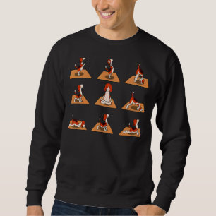 Cute Beagle Dogs Yoga Asana Poses Meditation Mast Sweatshirt
