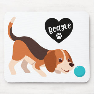 Cute Beagle Gift Funny Cartoon Puppy Dog Lover Mouse Pad