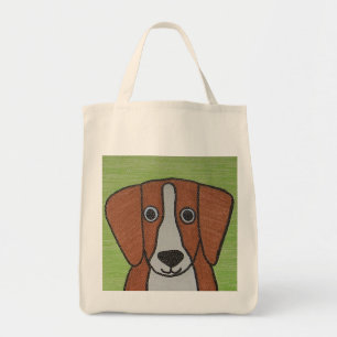Cute Beagle Grocery Tote Bag