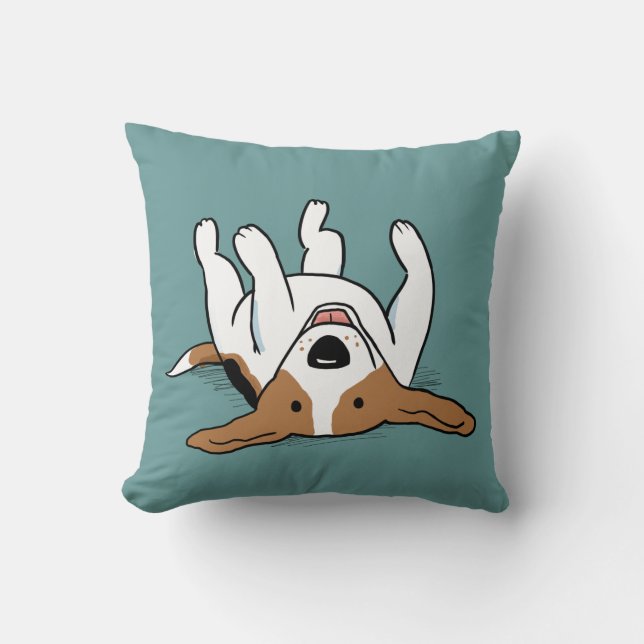 Cute Beagle Happy Cartoon Dog Animal Lover's Cushion (Front)