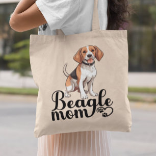 Cute Beagle Mum Gift Funny Cartoon Puppy Dog Lover Tote Bag