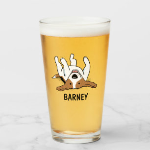 Cute Beagle Personalised    Funny Dog Glass