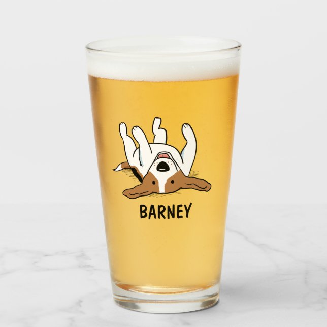 Cute Beagle Personalised  | Funny Dog Glass (Front Filled)