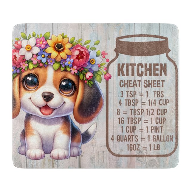 Cute Beagle Puppy Dog/Kitchen  Cutting Board (Front)